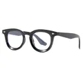 Classic retro style black oval frame sunglasses featuring iconic silver rivet accents for unisex - Bright Black Frame Anti-Blue Light
