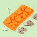 Orange Halloween skull and crossbones silicone mold for DIY baking and chocolate making - 241-Skull Bones Mix 6-Cavity (Orange) / 65g Pack