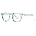 Retro transparent light blue oval frame glasses with diamond-shaped metal rivets - Transparent Grey Frame Anti-Blue Light