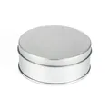 Minimalist round silver aluminum jewelry box for rings and necklaces - Silver