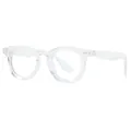 Vintage transparent oval frame glasses with silver diamond studs for men and women - Clear Frame Anti-Blue Light