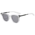 Hochwertige UV400 Herren-Sonnenbrille mit mattem, transparentem Rahmen und dunklen Gläsern - Transparenter Rahmen Hellgraue Gläser