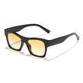 Retro square sunglasses with black frames and orange gradient lenses for fashion - Black Frame Orange Gradient Lens