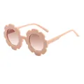 Adorable pink flower-shaped sunglasses for girls with protective gradient lenses - Nude Pink
