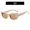 Retro small frame cat-eye sunglasses in beige with metal hinges and brown lenses - Beige Frame Light Tea Lens