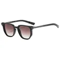 Stilvolle Herren-Sonnenbrille mit schwarzem Rahmen, braunem Verlauf und Metallbügeln. - Schwarzer Rahmen Verlaufs-Teeglas