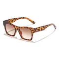 Stylish retro square sunglasses with brown tortoise shell frame and gradient lenses. - Tortoise Shell Frame