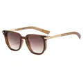 Moderne braune Sonnenbrille mit Goldbügeln für Herren und UV400-Schutzwirkung - Teefarbener Rahmen Tee Farbverlauf Gläser