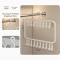 Cream white double-layer hanging storage rack with 18 detachable hooks for tank tops - Double Layer 18 Hooks (Cream White) / Cream White