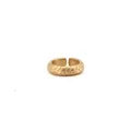Vintage matter Gold-Titanstahlring mit einem einzigartigen Reifenprofilmuster für Damen und Herren - Größe 6 / Gold