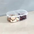Transparent food-grade plastic spice storage box with two compartments 18.5x10x6cm - 1 Piece / Transparent Lid