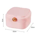 Mini joyero rosa portátil para anillos y pendientes, dimensiones totales 10x10x6cm - Rosa