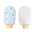 Exfoliating bath mitt with cartoon dinosaur pattern and yellow elastic wristband - Green Dinosaur - Regular Style