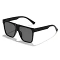 Modieuze zwarte vierkante oversized zonnebril voor dames met hoge UV-bescherming - Zwart Frame Grijze Lenzen