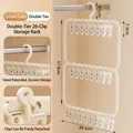 Creamy plastic multi-clip sock drying rack with 26 detachable clips for home use - Double Layer 26 Clips / White