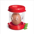 Manual egg peeler with red lids and transparent body for hard boiled eggs - Red