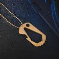 Multifunctional gold titanium steel dog tag necklace with bottle opener and wrench tool - Gold