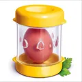 Manual egg peeler and shell remover tool for hard boiled eggs with clear container - Yellow