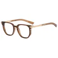 Retro quadratische Sonnenbrille in Teefarbe mit eleganten goldenen Metallbügeln für Damen und Herren - Tee Rahmen Klare Gläser Stil 2
