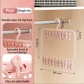 Pink multi-functional laundry drying rack with 18 clips for socks and underwear - Single Layer 18 Clips / Pink