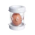 Manual egg peeler shaker tool for hard boiled eggs with clear viewing window and white finish - White