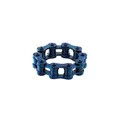 Punk-Hip-Hop-Ring aus Titanstahl im Fahrradketten-Design mit poliertem tiefblauem Finish - Größe 8 / Industrieller Fahrradketten-Stil Ring (DWJ0606) / Blau