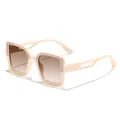 Kids fashion square sunglasses with glitter frames in beige and brown gradient lenses - Beige Frame Gradient Grey
