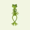 Close-up of a flexible green frog-shaped plant support tie for garden stem fixing - Frog / 1 Piece / Green