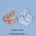 Siliconen mal schrijfletter C voor DIY hars hanger sieraden maken afmeting 4,3x3,8cm - Cursieve Letter C (4.3x3.8cm)
