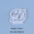 Siliconen mal cursieve letter D voor DIY hars ambacht, afmetingen 4,3x3,8x0,8 cm. - Cursieve Letter D (4.3x3.8cm)