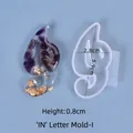 Cursive letter I silicone resin mold for DIY crystal epoxy jewelry pendant making - Cursive Letter I (5.9x2.8cm)