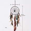 Handmade Bohemian dreamcatcher wall hanging decor with natural feathers, 20x58cm size - Round Style (MS9398)