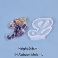 DIY Crystal Resin Alphabet Mold variant Letter L for jewelry making, 3.8x3.5cm size - Cursive Letter L (3.5x3.8cm)