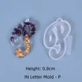 High quality script alphabet silicone mold for resin DIY projects with dimensions - Cursive Letter P (6.0x3.1cm)