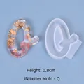 Cursive letter Q silicone mold for DIY resin jewelry and decor crafts, 5.2cm height - Cursive Letter Q (5.2x4.0cm)