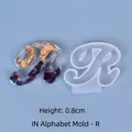 Cursive uppercase letter R silicone resin mold for DIY crystal jewelry and crafts - Cursive Letter R (4.4x3.9cm)