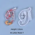 Cursive letter T silicone mold for DIY crystal resin jewelry making with dimensions - Cursive Letter T (6.0x2.8cm)