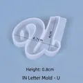 Cursive letter U silicone resin mold for DIY jewelry and crafts, 4.7x4x0.8cm - Cursive Letter U (4.7x4.0cm)
