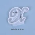 Cursive letter X silicone mold for DIY resin jewelry making, 0.8cm height - Cursive Letter X (3.2x2.2cm)