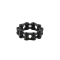 Schwarzer polierter Fahrradkettenring aus Titanstahl für Herren im Hip-Hop-Stil - Größe 8 / Industrieller Fahrradketten-Stil Ring (DWJ0606) / Schwarz