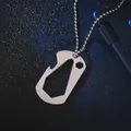 Multifunctional dog tag tool necklace in silver titanium steel with bottle opener and wrench - Steel