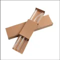 Eco-friendly clear glass straw set with cleaning brush in kraft box packaging - 2 Straws + 1 Cleaning Brush (Kraft Box)