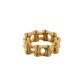 Goldglänzender Edelstahl-Fahrradkettenring für Hip-Hop- und Street-Style-Schmuck - Größe 8 / Industrieller Fahrradketten-Stil Ring (DWJ0606) / Gold
