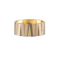 Moderner Hip-Hop-Ring im Streetstyle, zweifarbig gold- und silberplattiert, geometrisch - Größe 9 Verstellbar / Gold & Silber