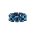 Blauer Titanstahlring im Uhrenarmband-Design mit Metallic-Finish für Damen und Herren - US 7 Verstellbar / Uhrenarmband-Stil / Blau