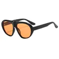 Retro-Pilotensonnenbrille in Übergröße mit schwarzem Rahmen und orangefarbenen Gläsern - Schwarzer Rahmen Orangefarbene Gläser (C5)