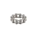 Silberner Edelstahl-Fahrradkettenring im industriellen Hip-Hop-Design für Herren - Größe 8 / Industrieller Fahrradketten-Stil Ring (DWJ0606) / Stahlfarben