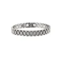 Exquisites silbernes Titanstahlarmband im Uhrenarmband-Stil mit klassischen Gliedern - Silber