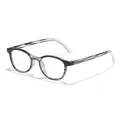 Lunettes anti-lumière bleue en acrylique rayé gris élégantes pour hommes et femmes - Noir et Motif Zèbre