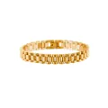 Elegantes goldenes Edelstahl-Gliederarmband im Uhrenstil mit polierter Oberfläche - Gold